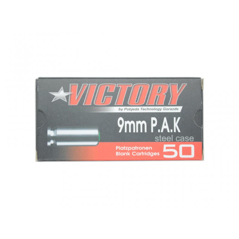 Victory 9mm P.A.K Platzpatronen Stahlhülse verzinkt