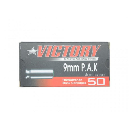 Victory 9mm P.A.K Platzpatronen Stahlhülse verzinkt