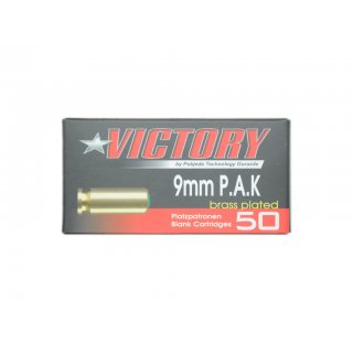 Victory 9mm P.A.K Platzpatronen Stahlhlse vermessingt VE (60/50)